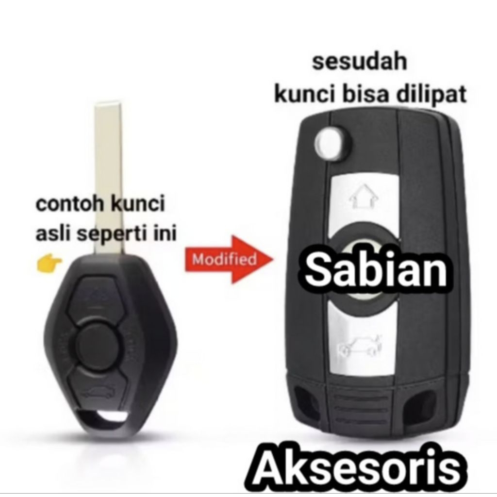 filp key (kunci lipat) BMW 13 5 6 7 Seri E53 E81 E63 E64 E38 E83 e36 X3 X5 HU92