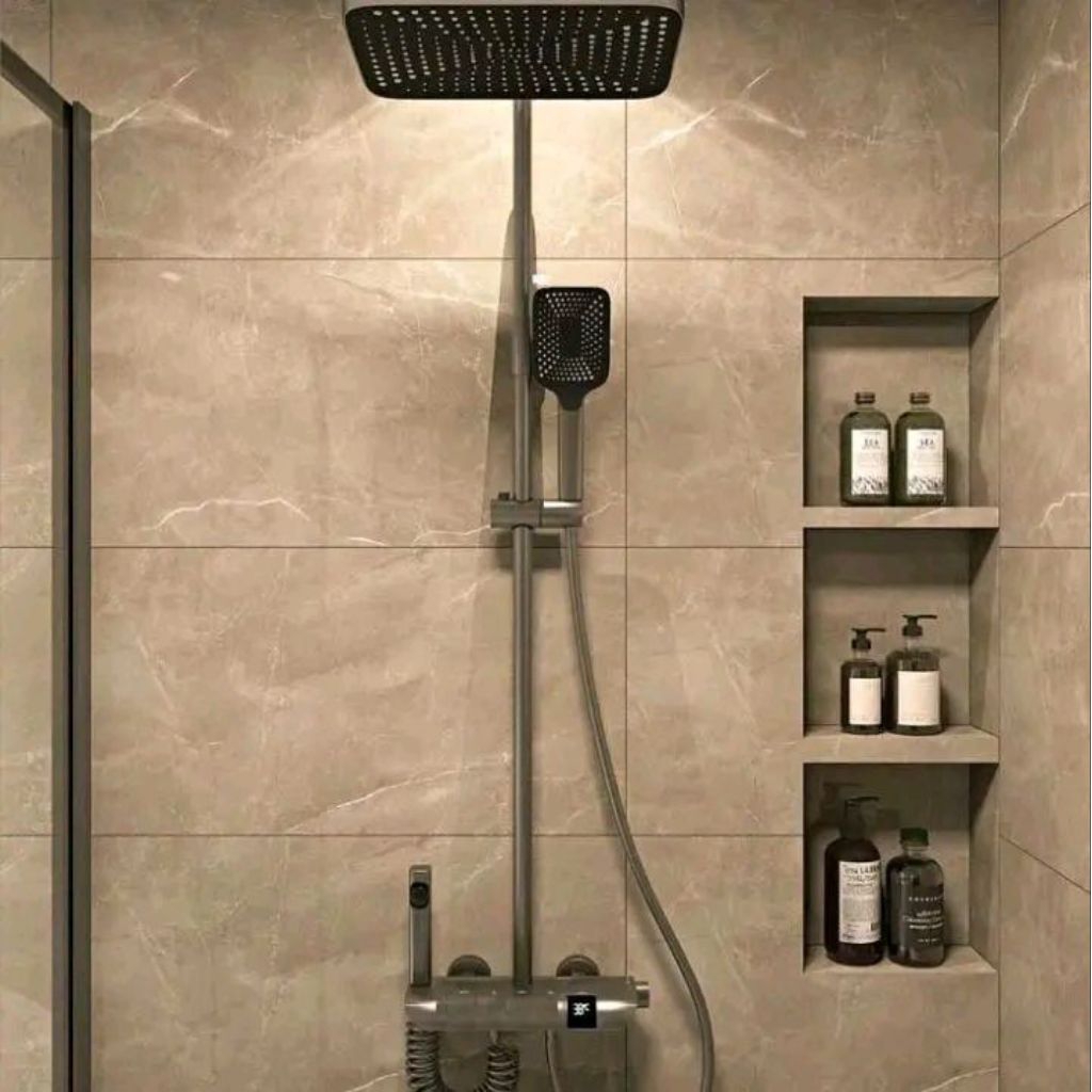 Shower Tiang Piano Hitam/Shower Tiang Kamar Mandi Panas Dingin/Shower Tiang Colum