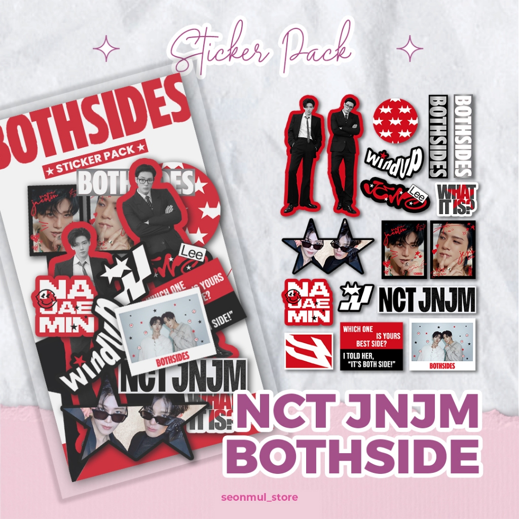 NCT JNJM BOTHSIDE STICKER PACK / STIKER KPOP / Sticker Die Cut / Sticker Deco NCTJNJM JENO JAEMIN NC