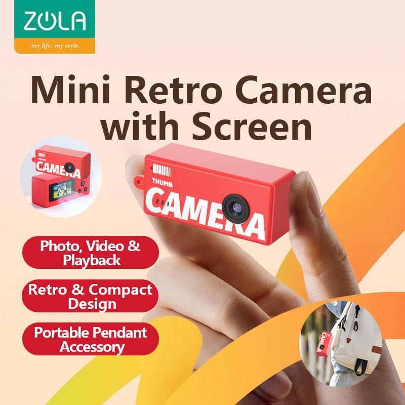 ZOLA Camera Mini Retro with Screen Thumb Kamera Digital Mini Aesthetic Kamera Saku Retro dengan Laya