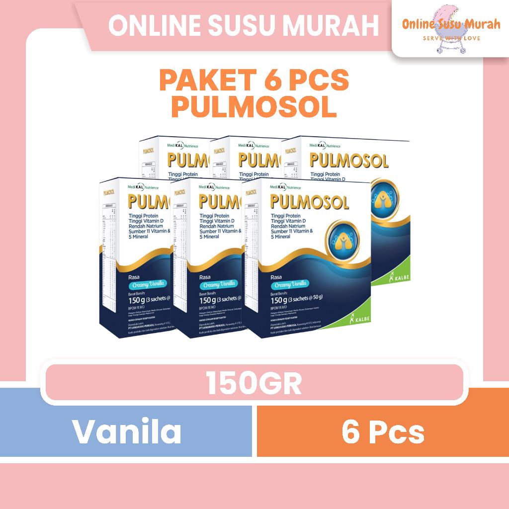 PULMOSOL PAKET 6 KOTAK VANILA 150 GR SUSU DEWASA 150GR SSKD