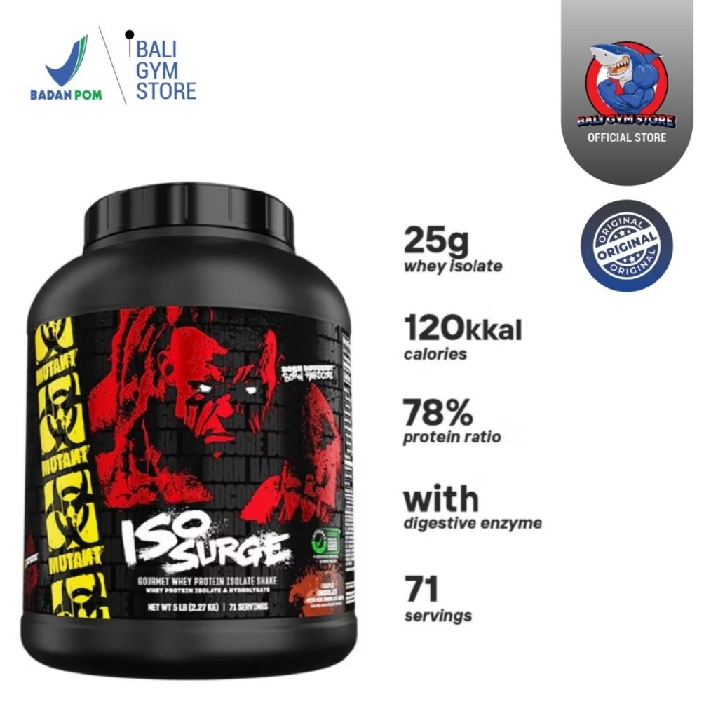 Mutant ISO Surge 5 lbs - Gourmet Whey Protein Isolate & Hydrolysate dengan Mini Chocolate Chips Isos