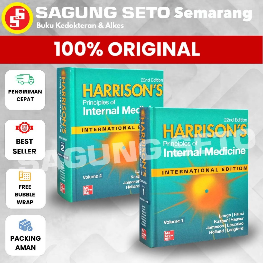 BUKU HARRISONS PRINCIPLES OF INTERNAL MEDICINE 22ED ( 2 VOL SET ) IE - LONGO / PENYAKIT DALAM / HARR