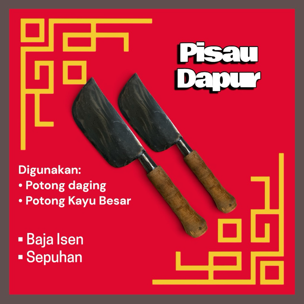 (Alat Dapur) Pisau Pemotong Tulang Daging Pisau Pemotong Ranting Kayu Besar Bahan Baja Isen Tebal Da