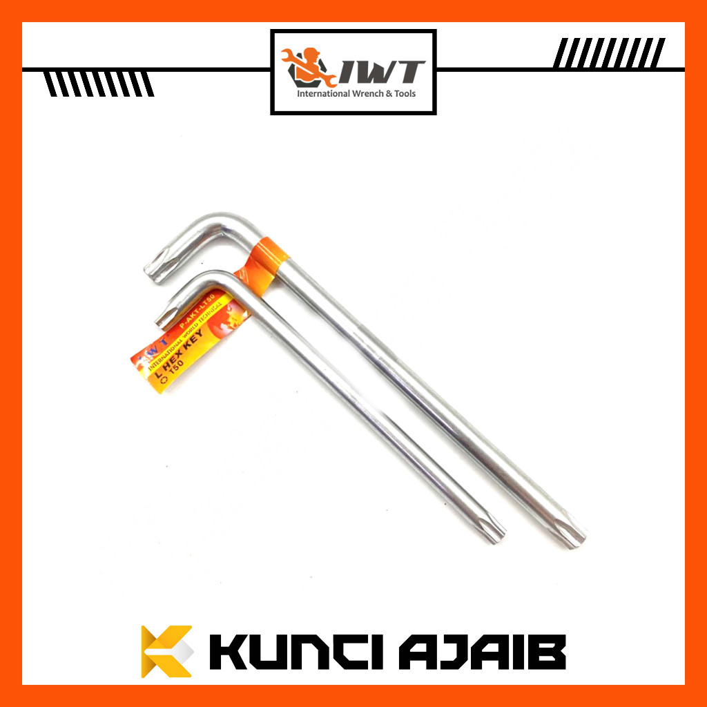 IWT Kunci L Bintang SATUAN T40 T45 T50 Lobang Tamper Lubang Star Key