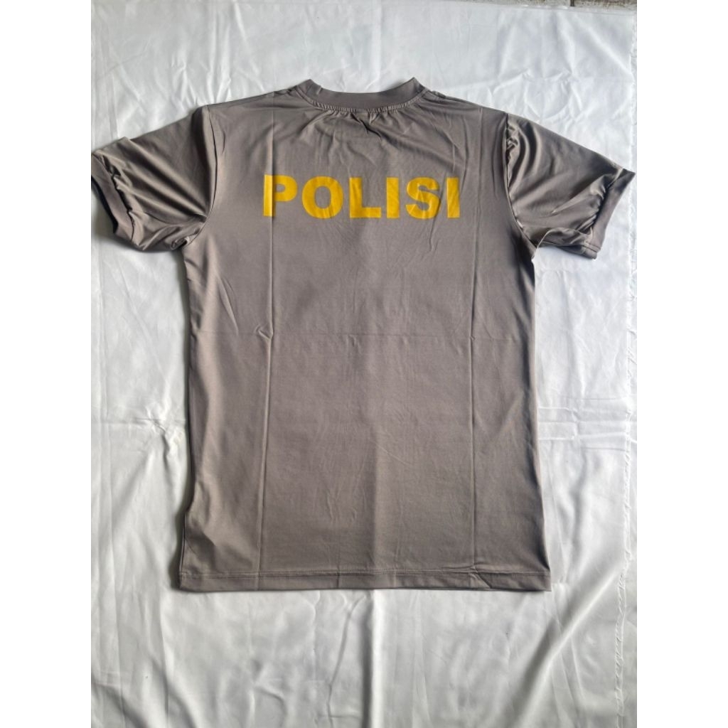 Kaos coklat polisi bahan jersey / dalaman PDL polri asli jatah ORIGINAL