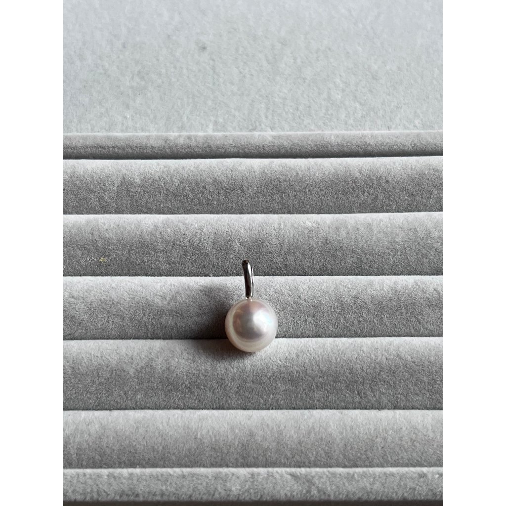 Liontin polos emas putih mutiara 005