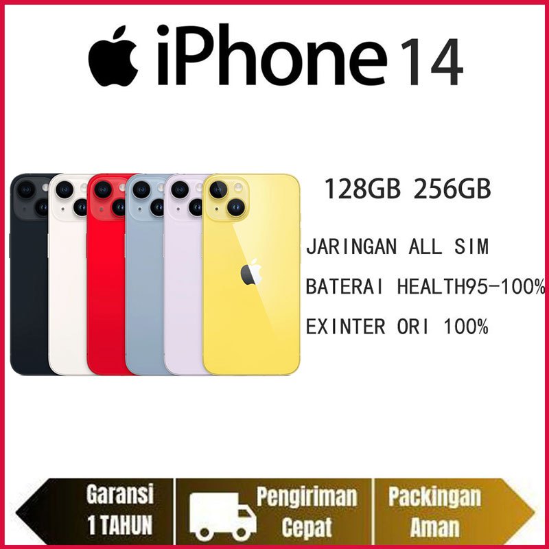 HP APPLE IPHONE 14 128GB 256GB Second Inter WIFI ONLY IP14 Good Condition No Minus No Refurbis No Re