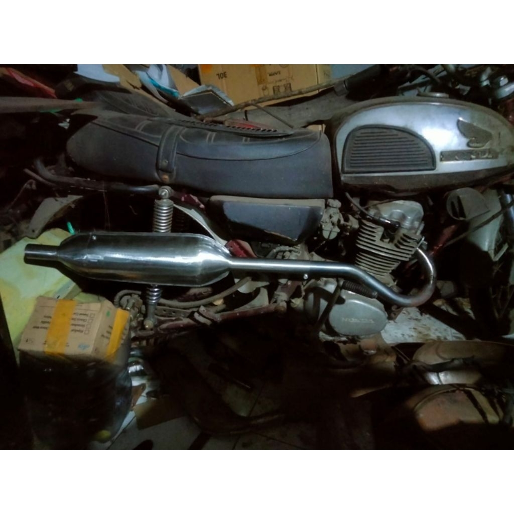 knalpot scrambler model cl 100 tanpa cover