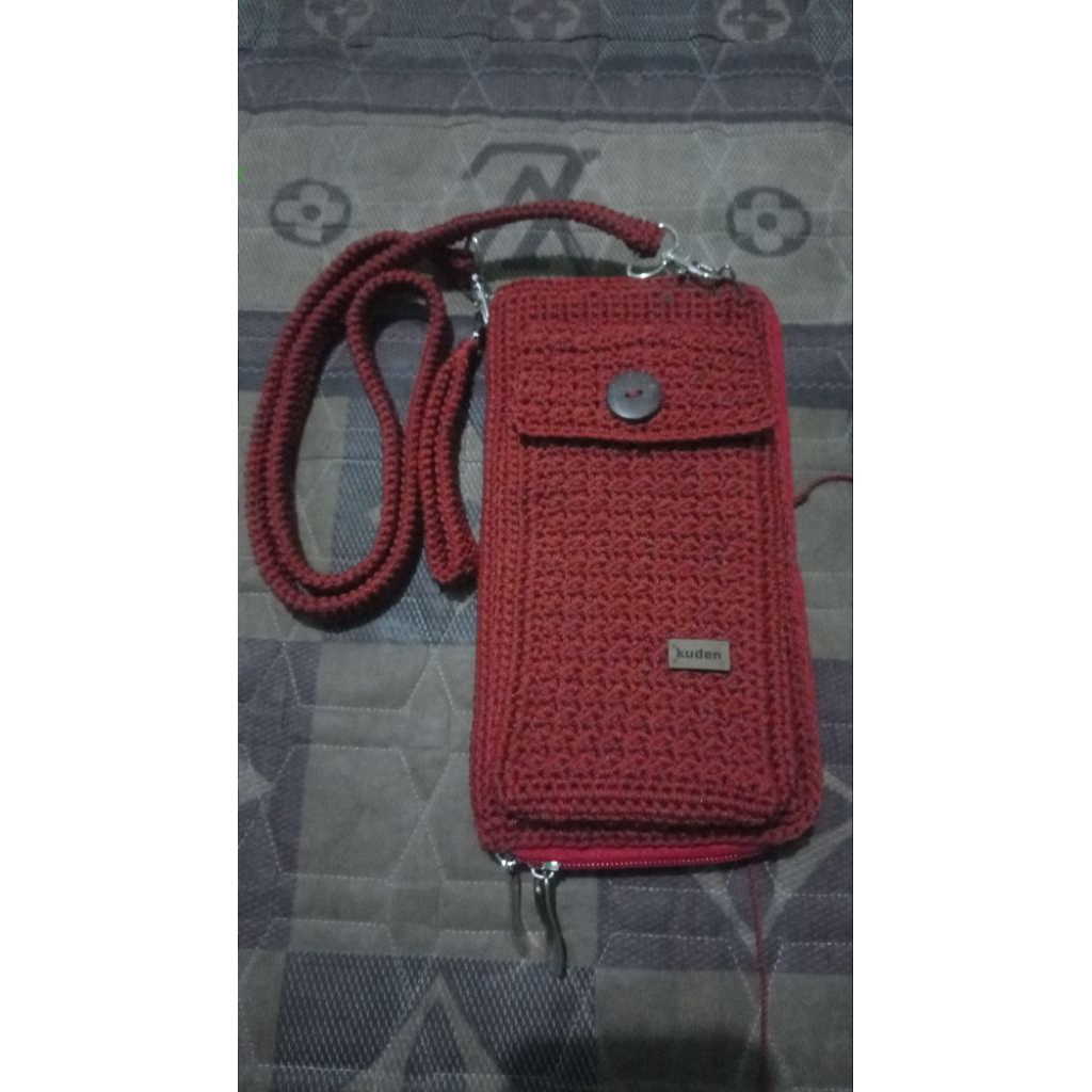 dompet dan tas hp rajut