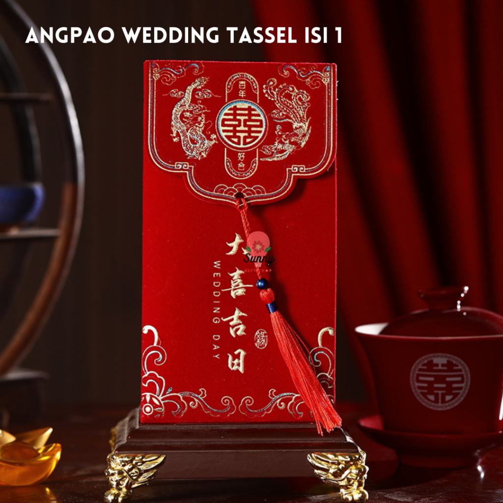 Angpao Wedding Premium Tassel / Angpao nikah / Angpao Shuang Xi Wedding Sangjit fuk / Angpao ShuangX