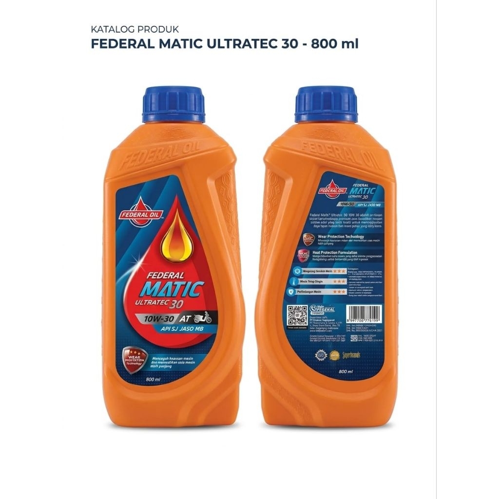 OLI MESIN FEDERAL MATIC Y40 10W-30 0,8L FEDERAL OIL ```