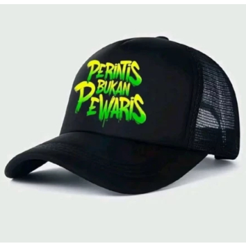 Topi Jaring kata topi jaring keren topi Trucker pria dan wanita warna hitam pekat