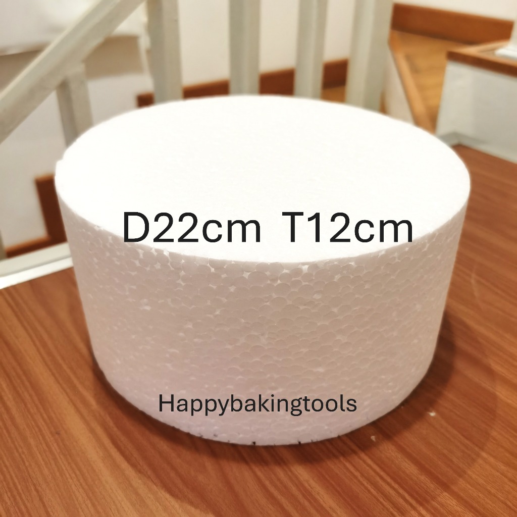 Styrofoam dummy bulat D22cm T12cm dekorasi kue ultah bertingkat, Dummy Material fake cake diameter 2