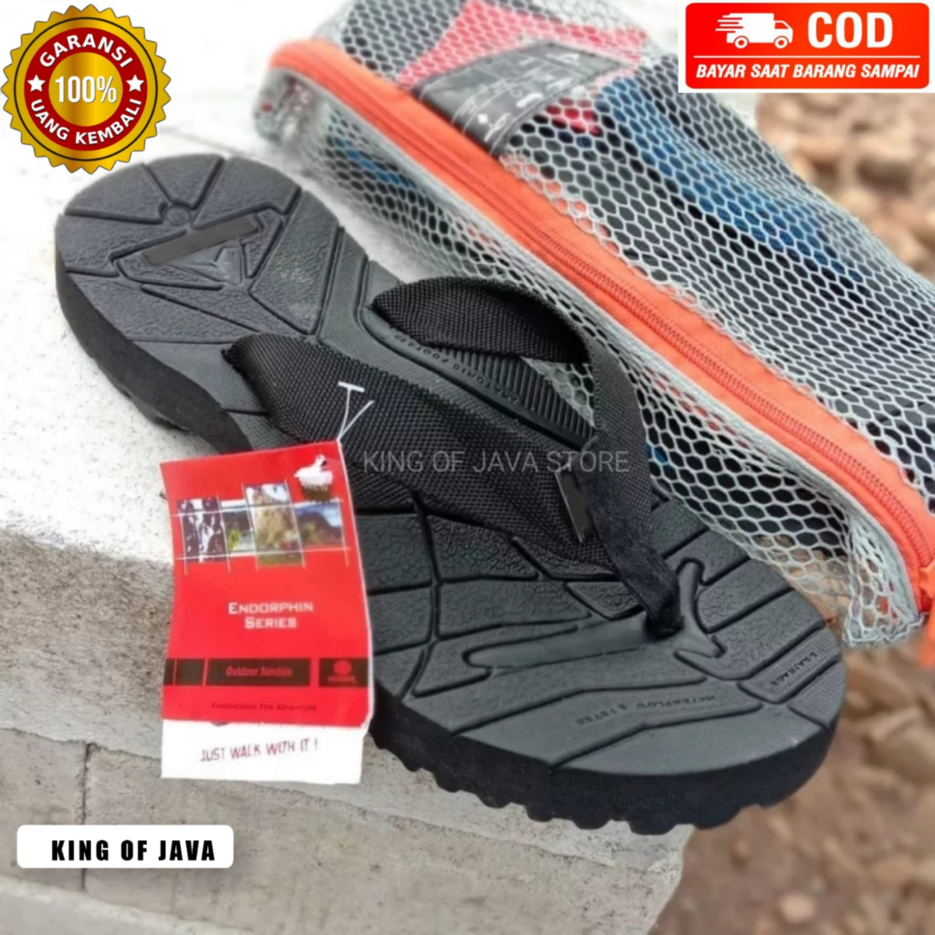Sandal Gunung Jepit Pria Outdoor Anti Slip Hiking Ringan Original Hitam