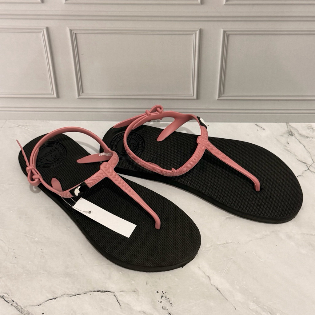 sandal jepit strappy wanita - sandal let selempang tali belakang wanita