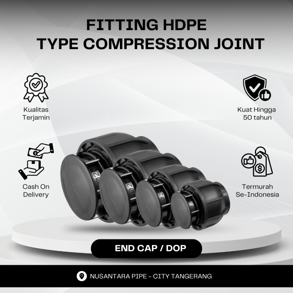 END CAP / DOP / PENUTUP HDPE 25 MM ATAU 3/4 INCH