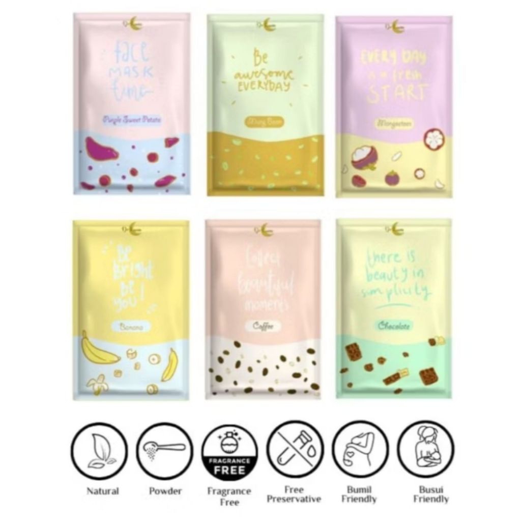 Masker Bubuk / Deluna Masker 10 gram / Face mask masker wajah organik Poupeepou /Masker Natural Delu
