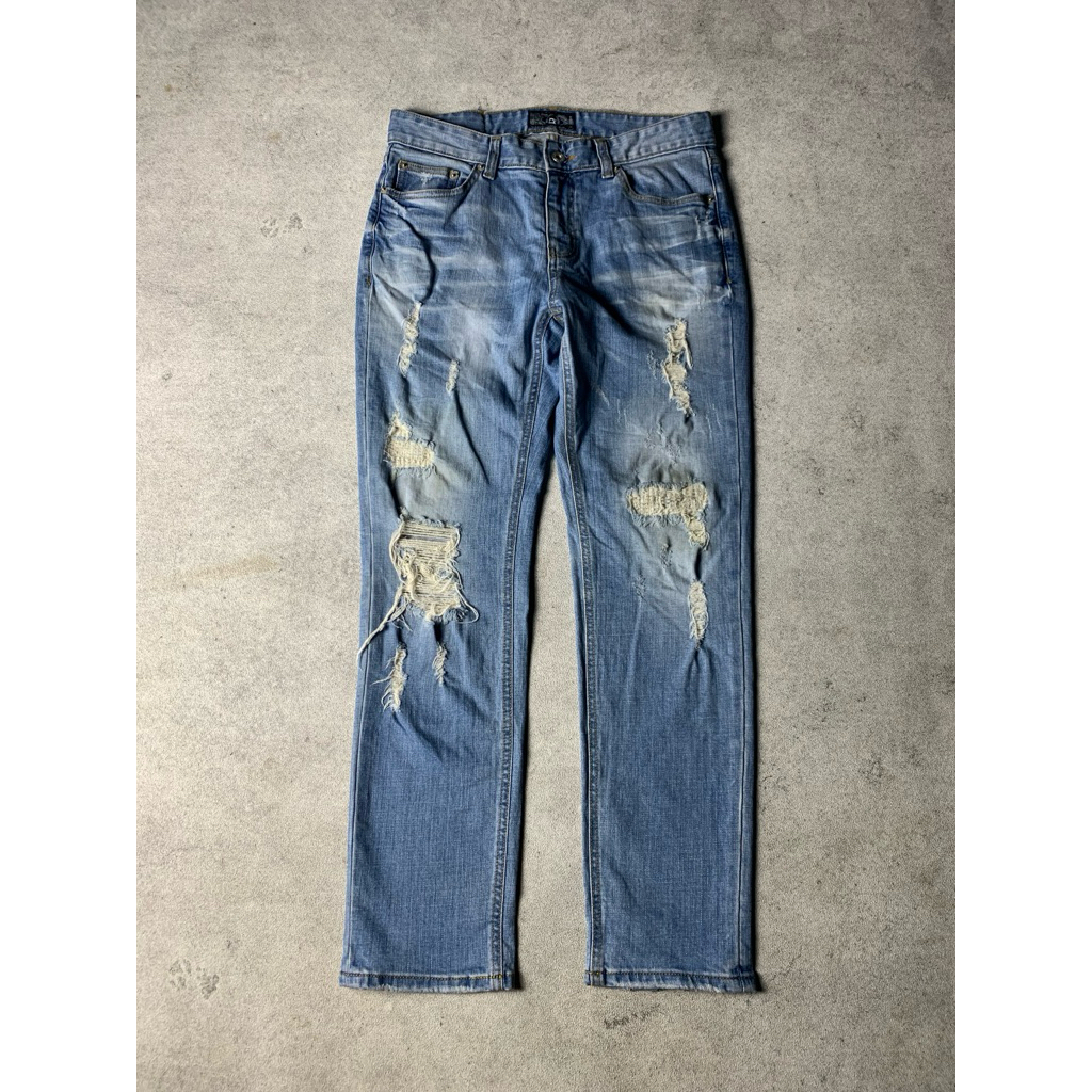 Modified Garments Mfg.co Ripped Denim Blue Jeans