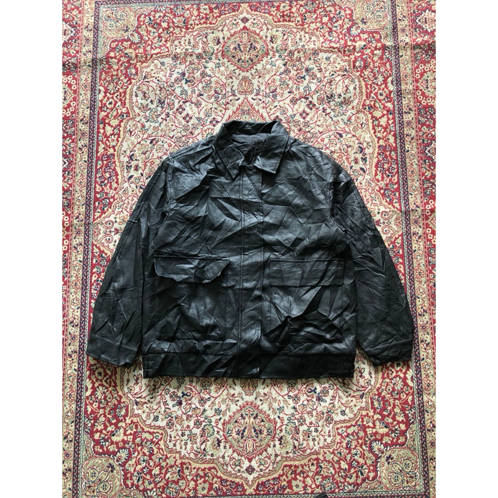 Gu women leather synthetic work jacket  Vintage leather women jacket i215