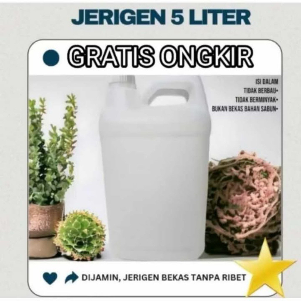 jerigen 5 liter  kondisi bersih & TEBAL JERIGEN PLASTIK HDPE