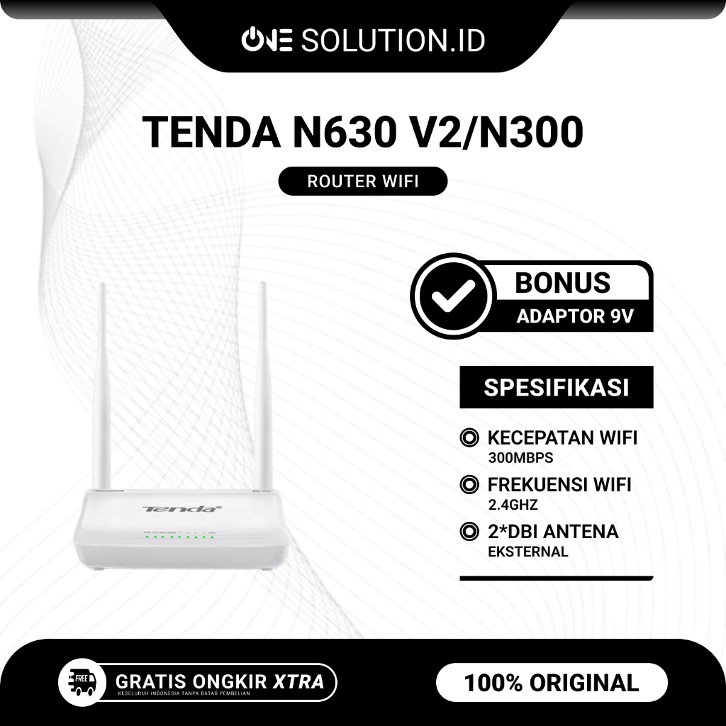 Tenda N630 V2  & N300 HA210 Wireless WiFi 300Mbps Access Point Router Bekas Original Bonus Adaptor