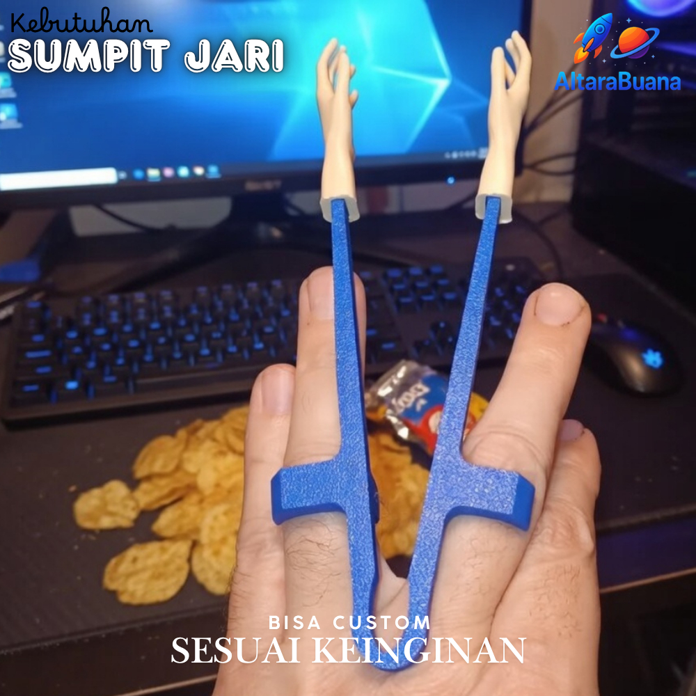 Finger Chopsticks Sumpit Jari Praktis Lucu Alat Bantu Makan Anti Kotor Snack Gaming Chopstick Unik P