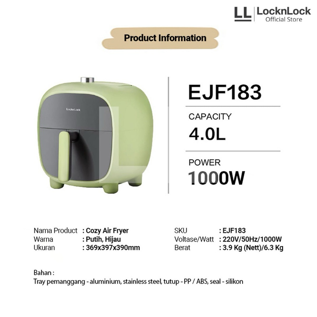 Airfryer Lock n Lock 4 liter