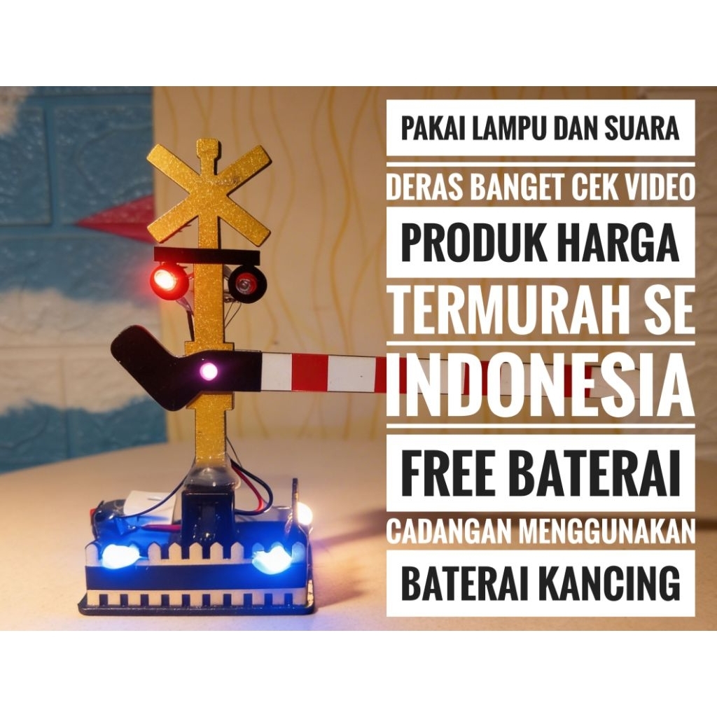 Mainan Palang Pintu Kereta Api Lampu Dan Suara Deras Banget
