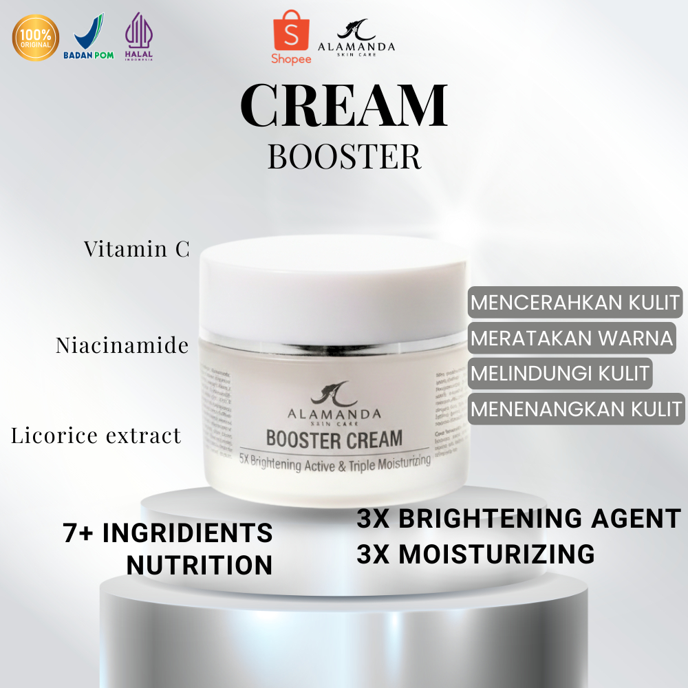Alamanda Skincare Booster Cream - 5x Brightening Active & Triple Moisturizing