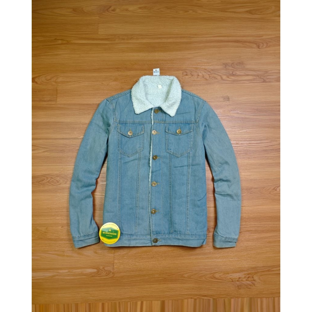 casual trucker denim sherpa jacket