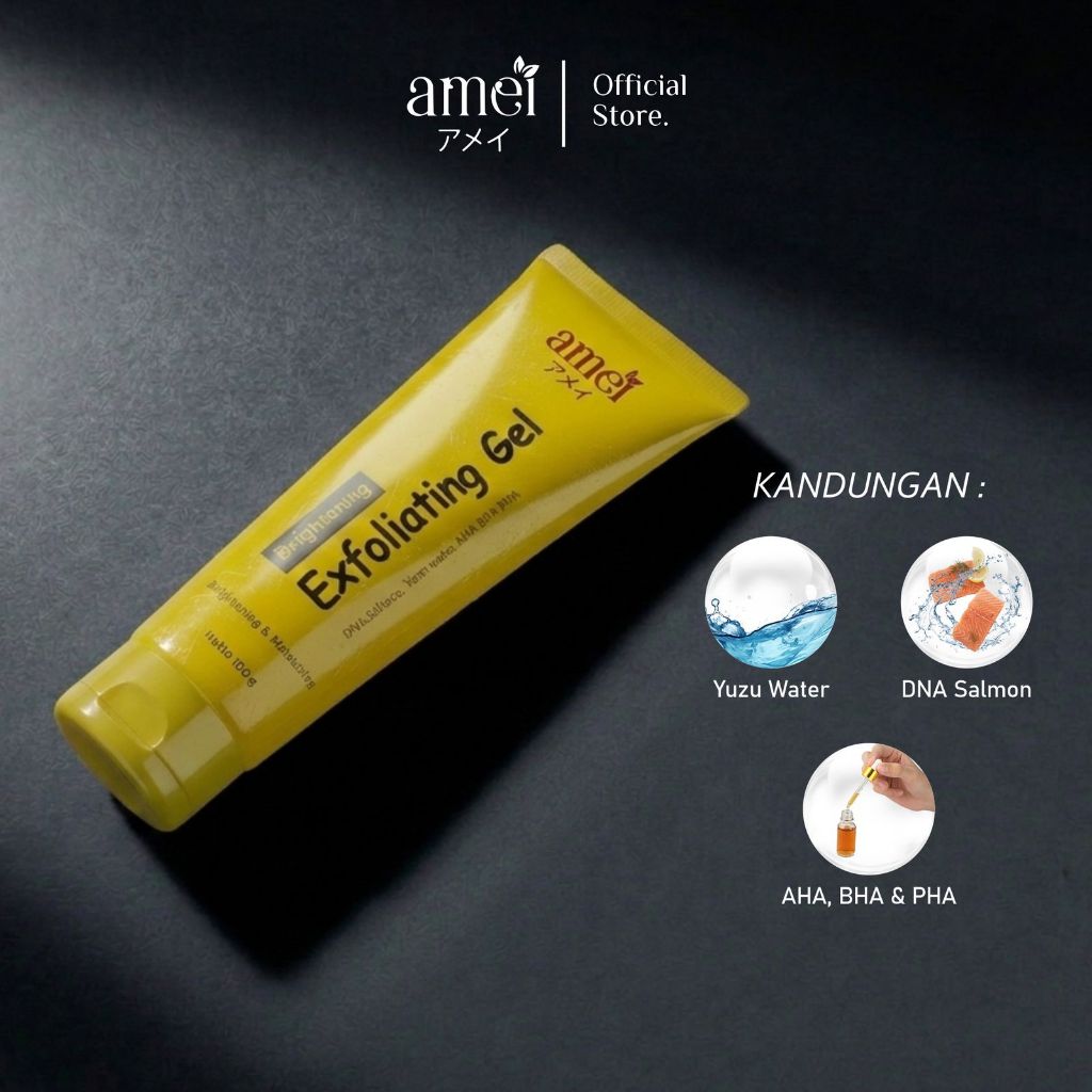 Amei Exfoliating Gel 100ml DNA Salmon | Membantu Mengangkat Sel Kulit Mati & Menjaga Kecerahan Wajah