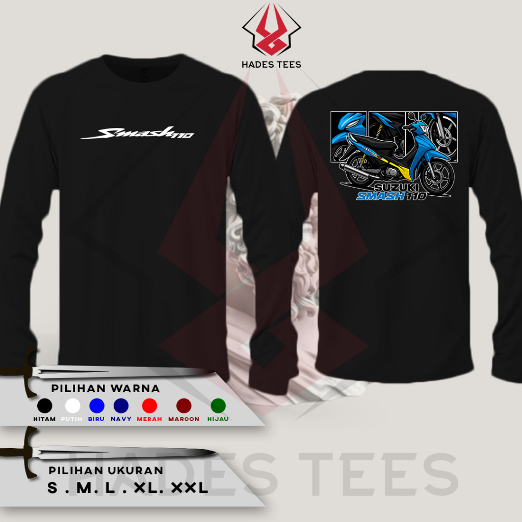Kaos Baju Lengan Panjang SUZUKI SMASH Kaos Distro Combed 30S