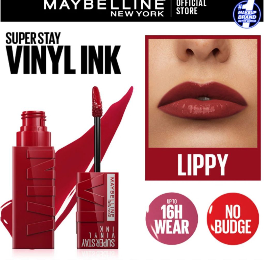Maybelline Superstay Vinyl Ink Liquid Lipstik dengan Warna PIGMENTED & Finishing Glossy