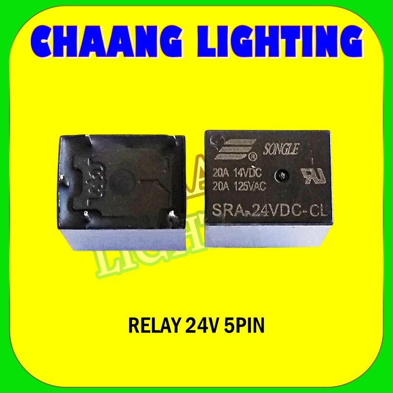 RELAY 24V 5P 20A SONGLE RELAY SRA-24VDC-CL 24VOLT  5 KAKI 20 AMPERE RELAY 24 VOLT DC 5A SRA 24VDC CL