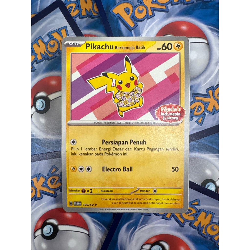 Pikachu Indonesia Journey Card Original / Pikachu Batik