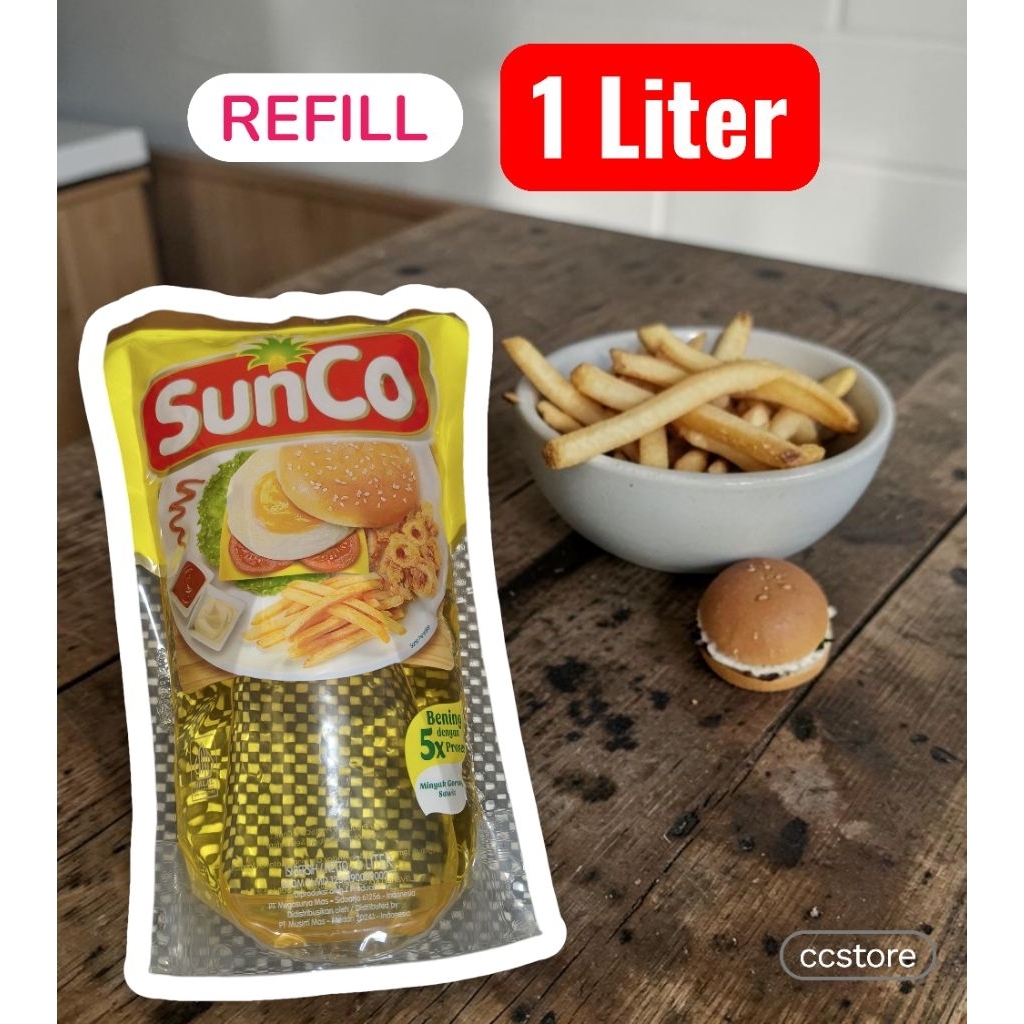 Sunco Minyak Goreng Refill 1L 2L 1 dan 2 Liter Minyak Goreng Baik, Paling Bening, Dikiiit Nempel Di 