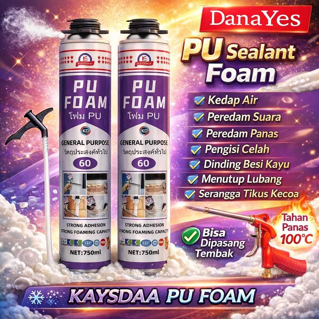 KAYSDAA PU Foam PU Sealant Foam Spray PU Busa Foam Sealant Polyurethane Foam Busa Anti Api Anti Baka