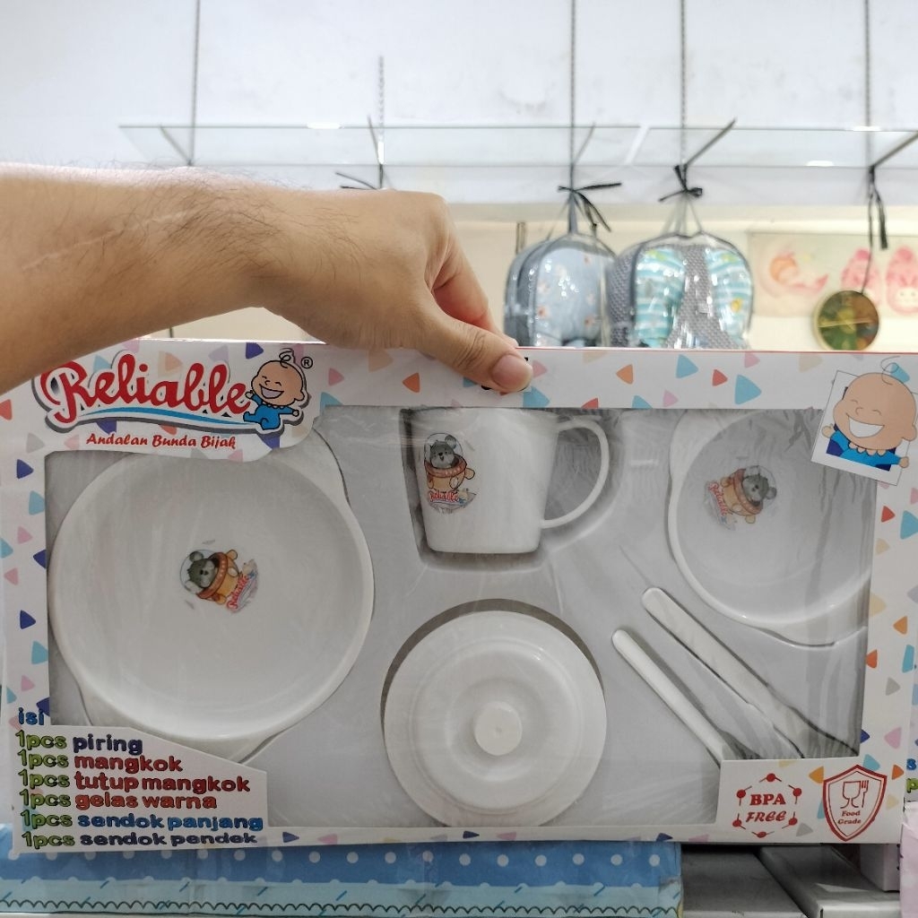 set makan bayi plus tutup mangkok