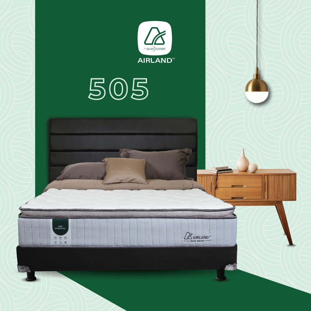 Airland 505 Essential Kasur Spring Bed Set Pillow Top Medium Soft Free Bantal