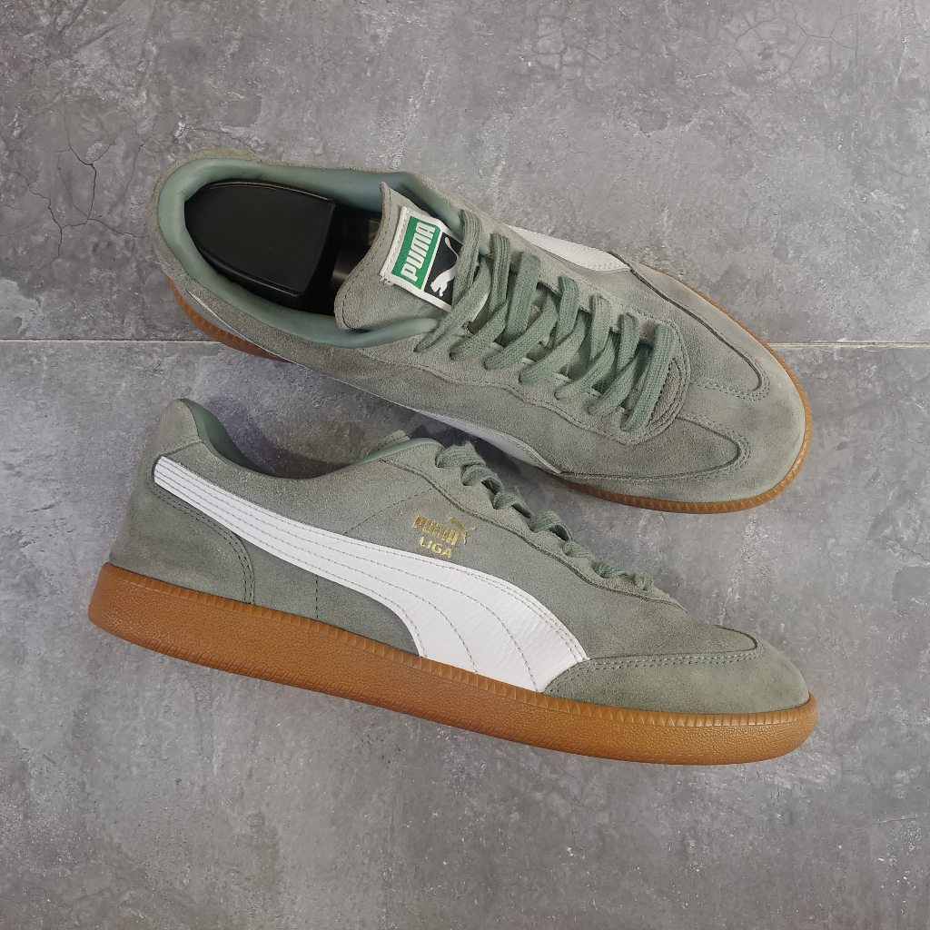 ( Size 43 ) Puma Liga Suede Leather Green Original