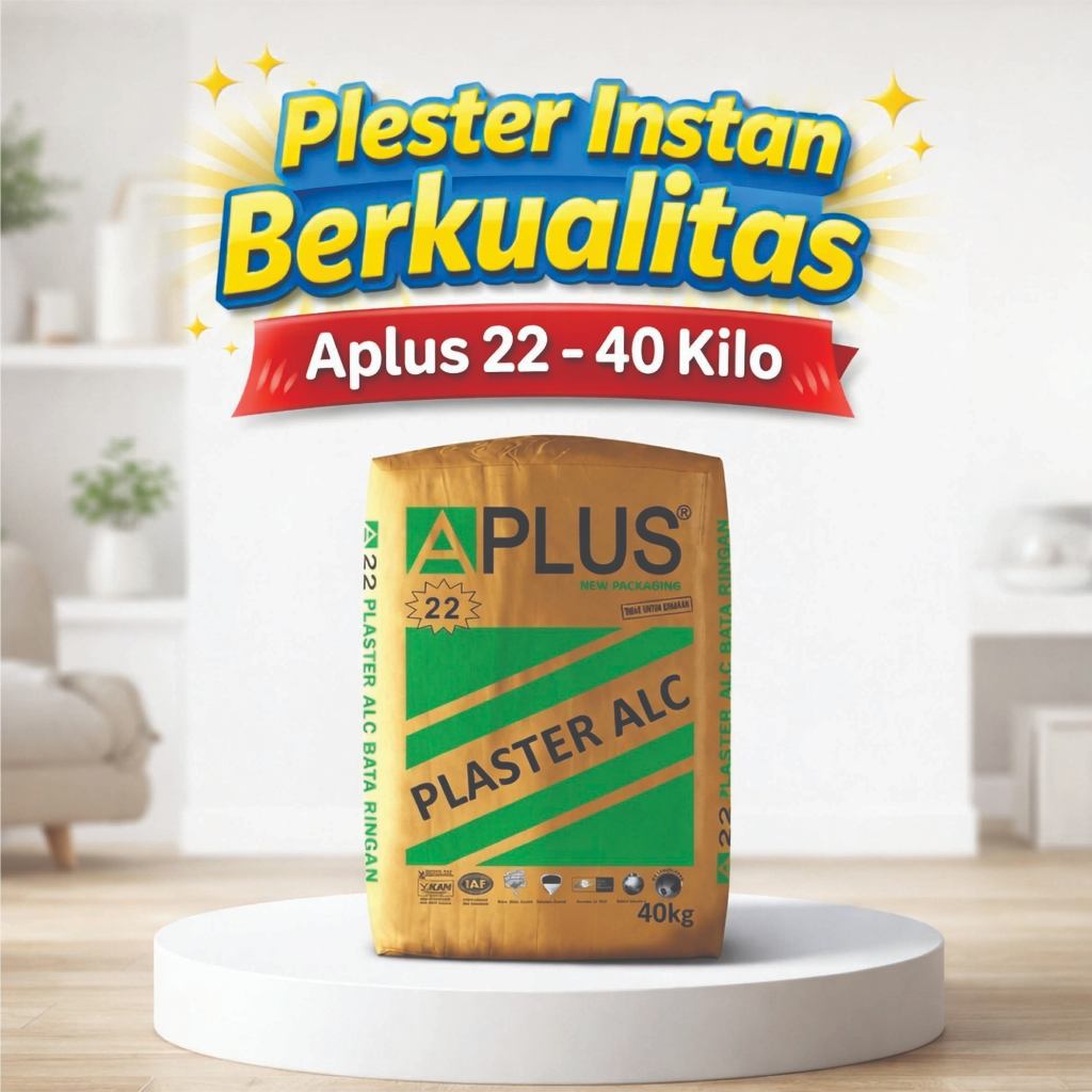 Semen instant plester Aplus 22 Plaster Bata Ringan ALC 40kg - Plesteran mortar