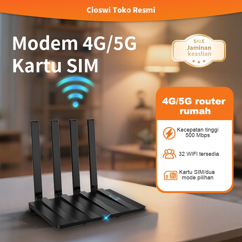 Cioswi Modem 4G Kartu SIM Dual Band  Wireless Access Point Router rumah