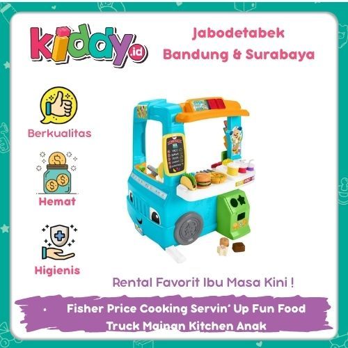 SEWA DI KIDDY.ID Fisher Price Cooking Servin’ Up Fun Food Truck Mainan Kitchen Anak
