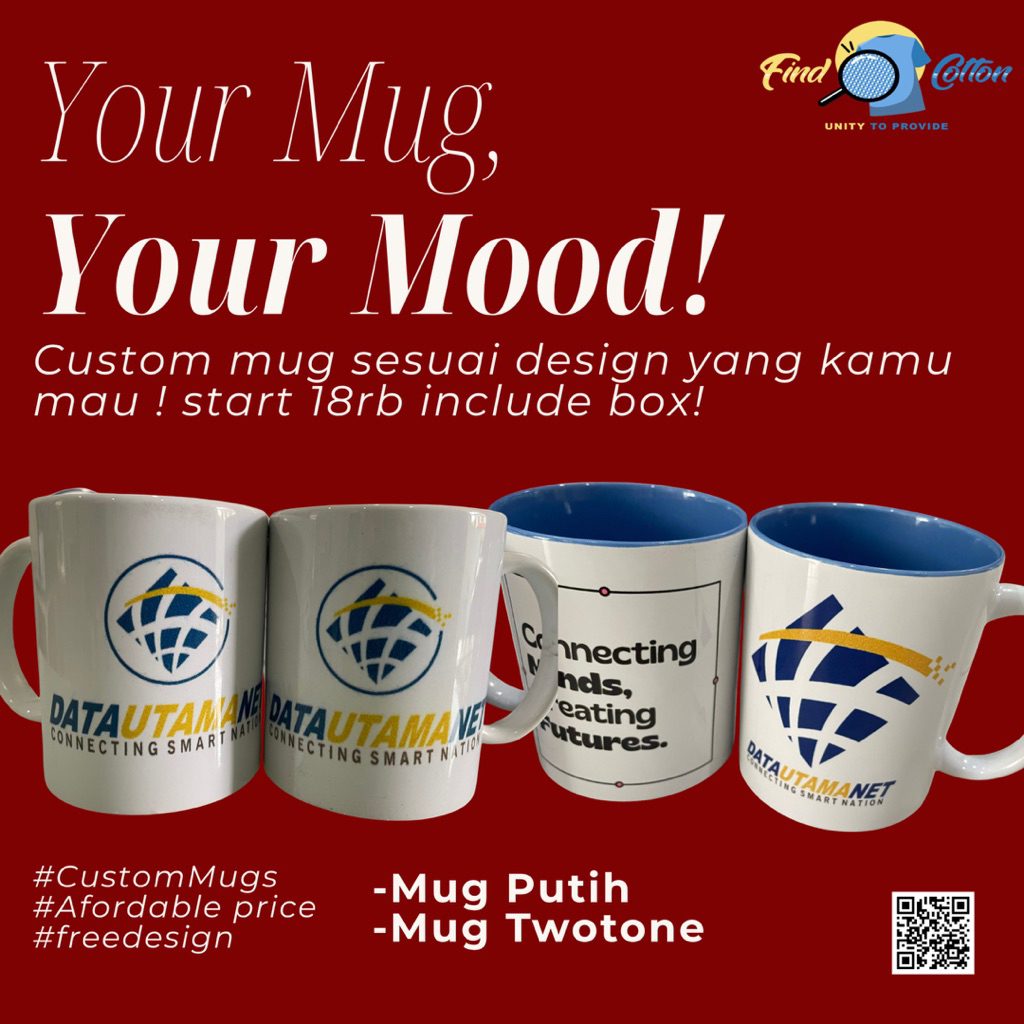 Custom Mug Murah Free Design | Mug Foto/Logo | Include Box |