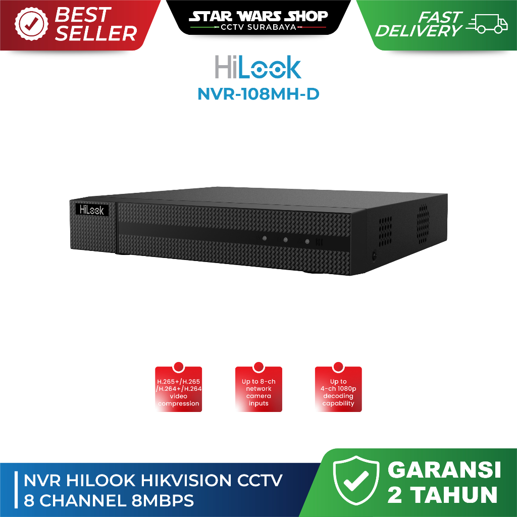 NVR HILOOK HIKVISION CCTV 8CH NVR-108MH-D(D)