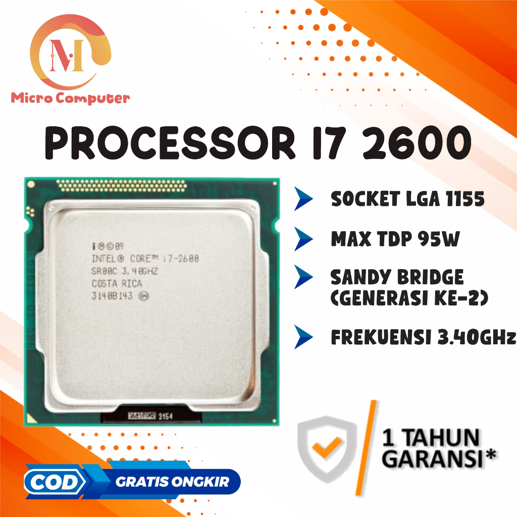 Processor Intel Core i7 2600 3.4 Ghz Socket 1155 Sandy Bridge