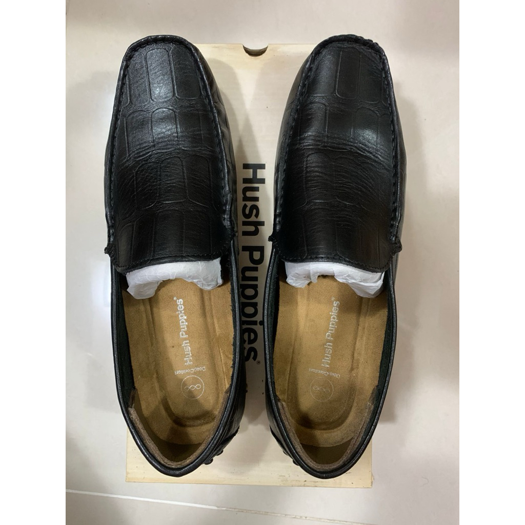 Hush Puppies Man Black Shoes Preloved Sepatu Pria Kulit Asli Warna Hitam