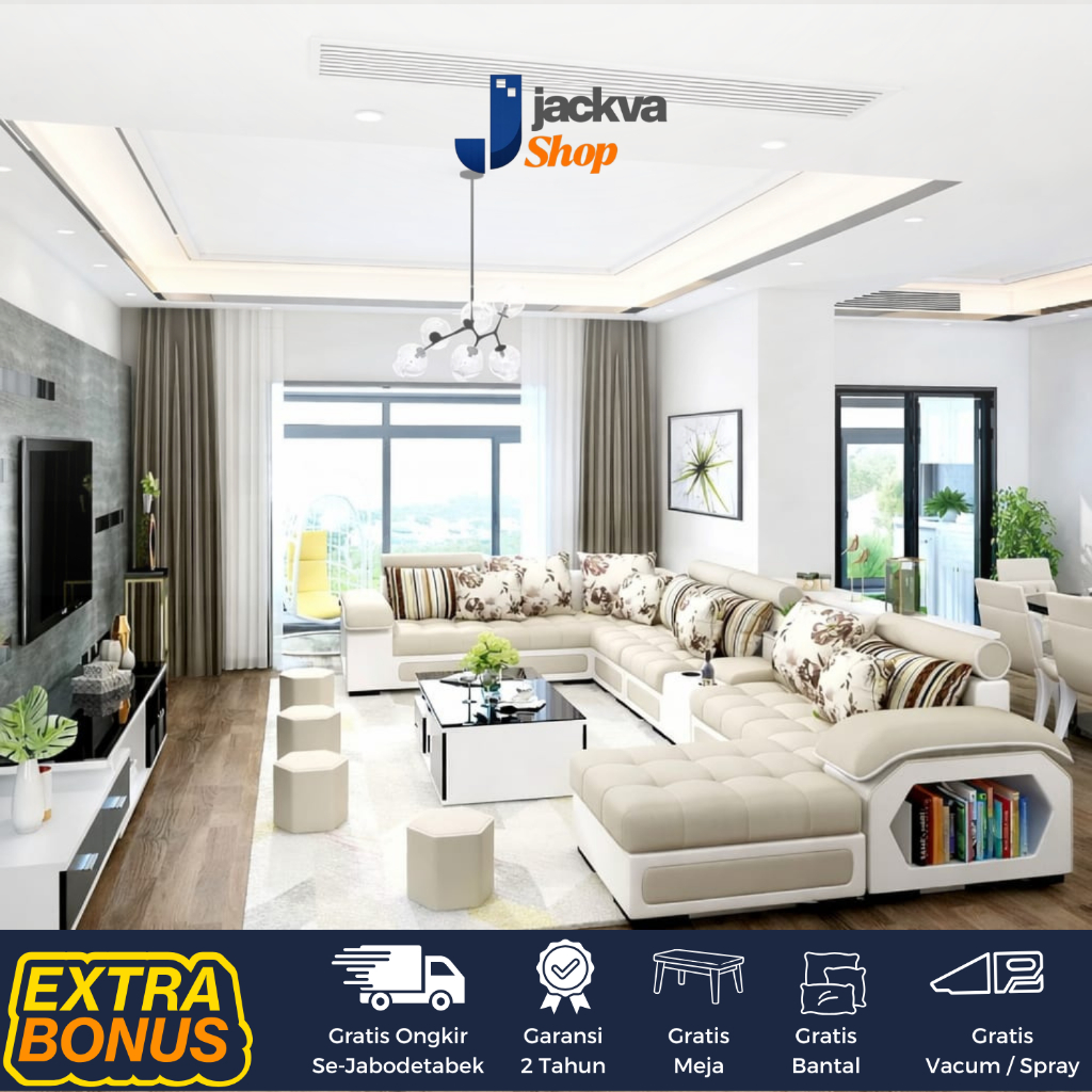 JACKVASHOP - Kursi Tamu Minimalis Sofa Sofa Minimalis Sofa Tamu Leter U
