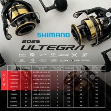 Reel SPINNING SHIMANO ULTEGRA 2025 C3000XG 4000XG C5000XG
